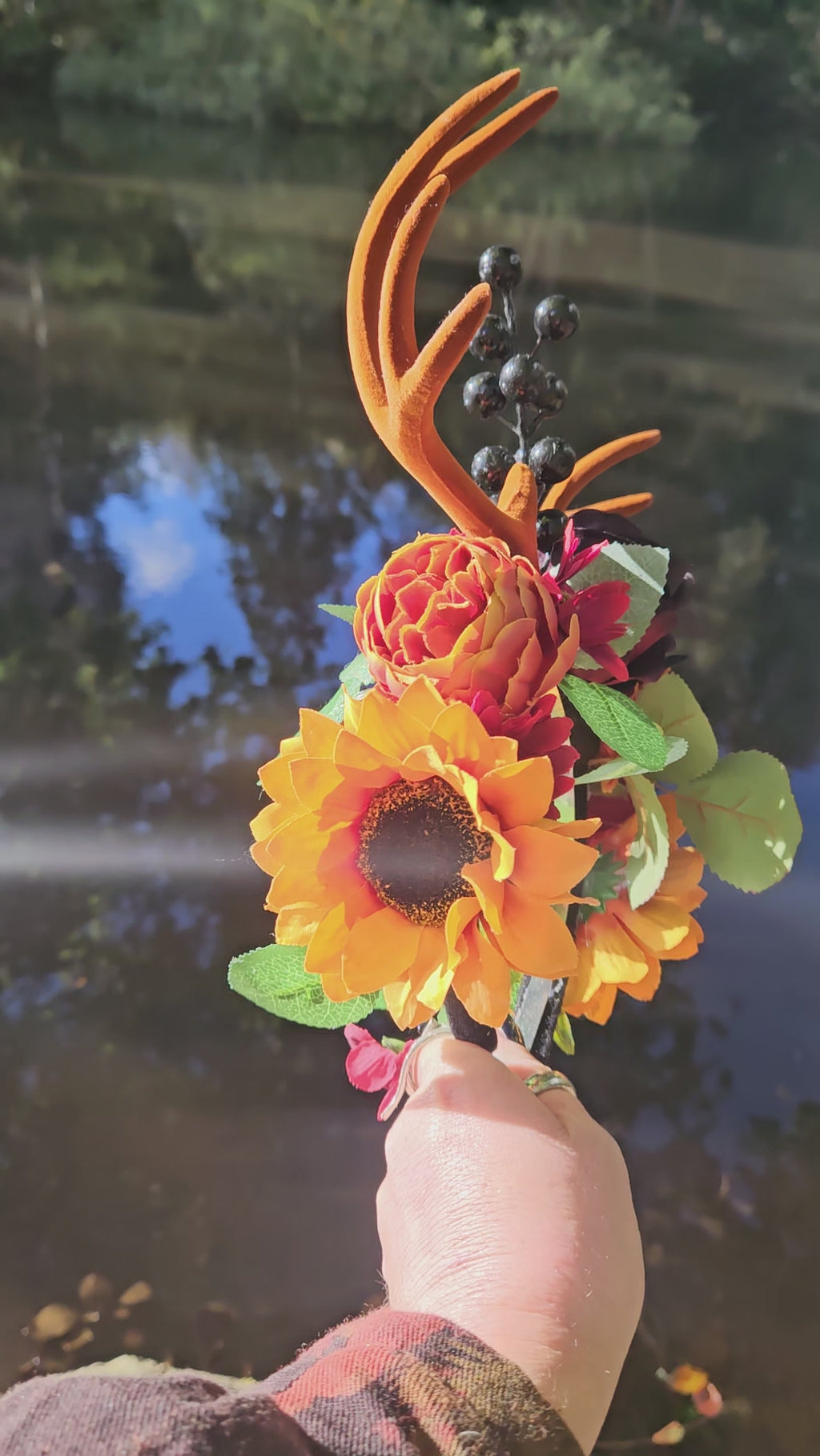 Antler floral headband