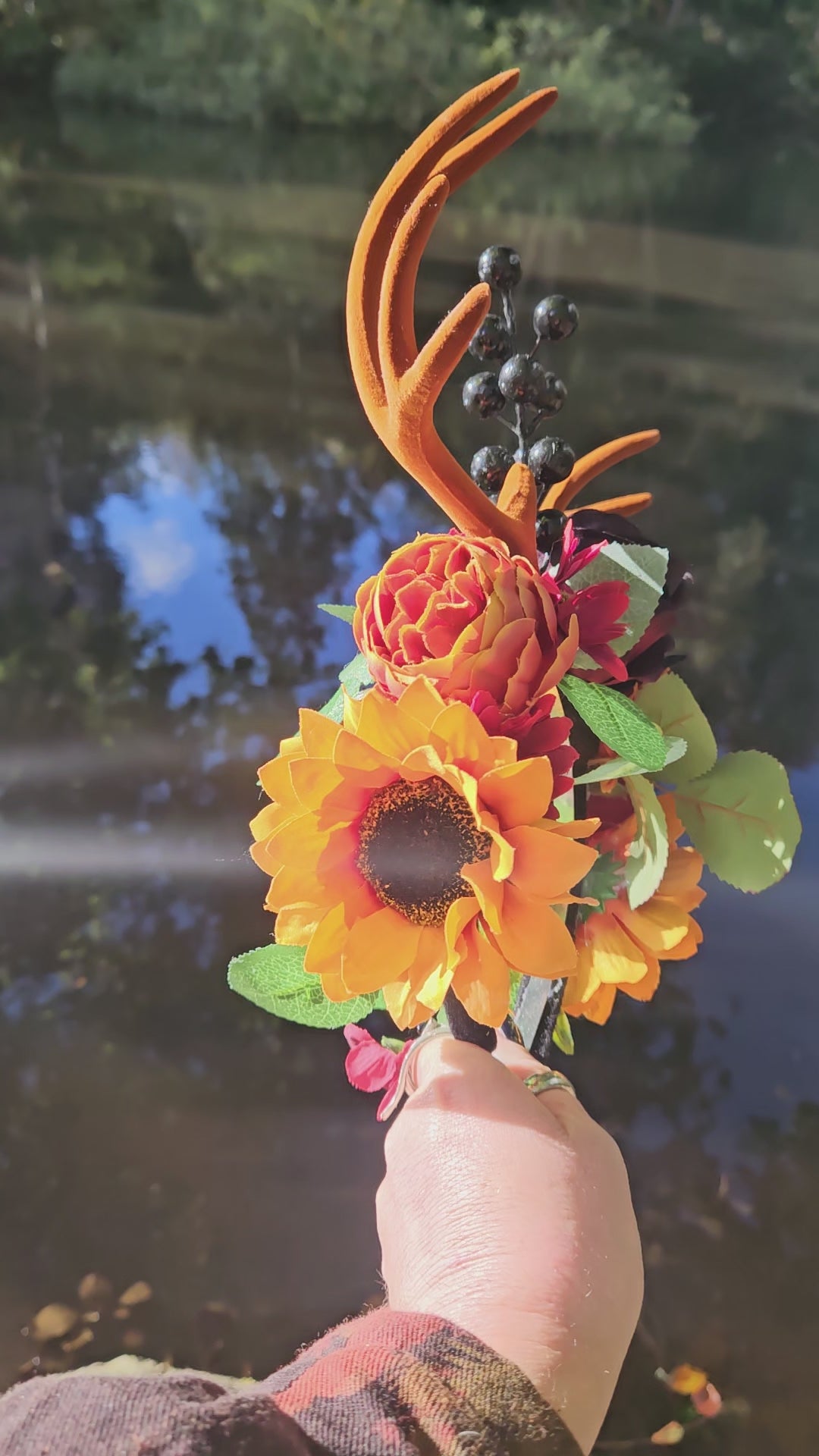 Antler floral headband